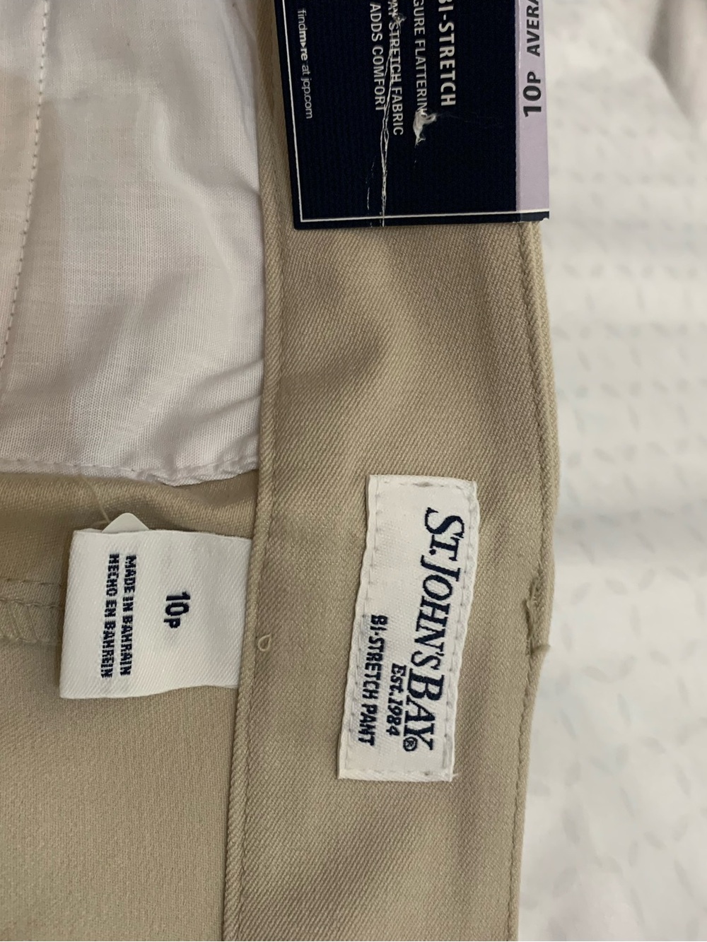 St. John's Bay Women's Stretch Chinos - Light Khaki - Picture 5 of 5